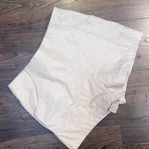 Boutique Leather Tan High Waisted Shorts